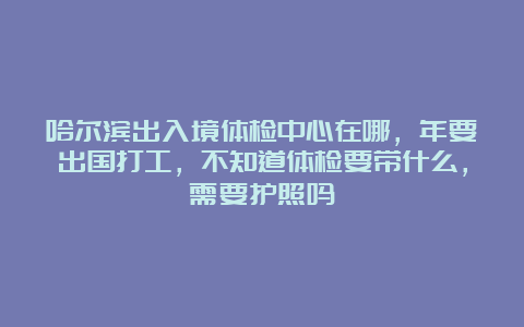 哈尔滨出入境体检中心在哪，年要出国打工，不知道体检要带什么，需要护照吗