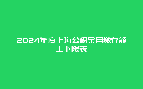 2024年度上海公积金月缴存额上下限表