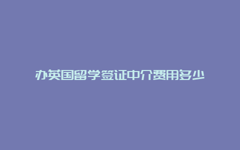 办英国留学签证中介费用多少