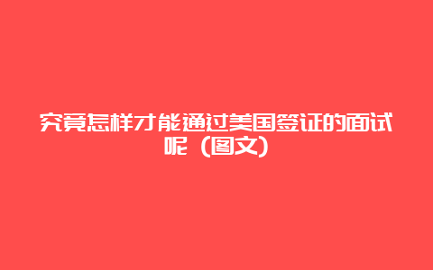 究竟怎样才能通过美国签证的面试呢 (图文)