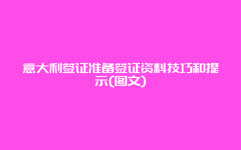 意大利签证准备签证资料技巧和提示(图文)