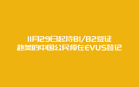 11月29日起持B1/B2签证赴美的中国公民须在EVUS登记