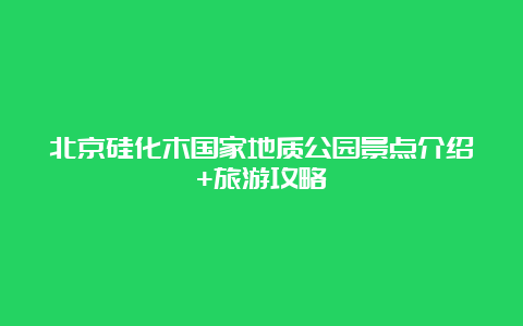 北京硅化木国家地质公园景点介绍+旅游攻略