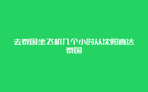 去泰国坐飞机几个小时从沈阳直达泰国