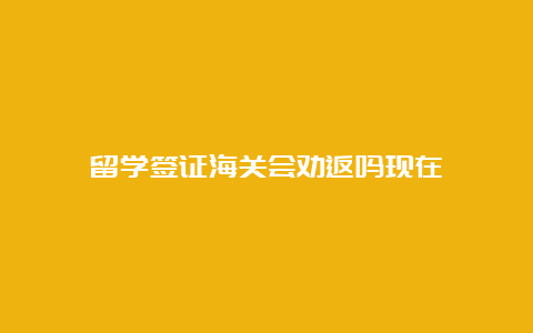 留学签证海关会劝返吗现在