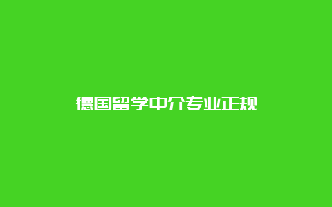 德国留学中介专业正规