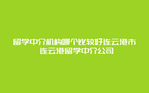 留学中介机构哪个比较好连云港市 连云港留学中介公司