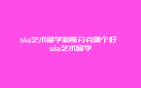 sia艺术留学和斯芬克哪个好 sia艺术留学