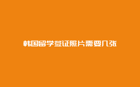 韩国留学签证照片需要几张