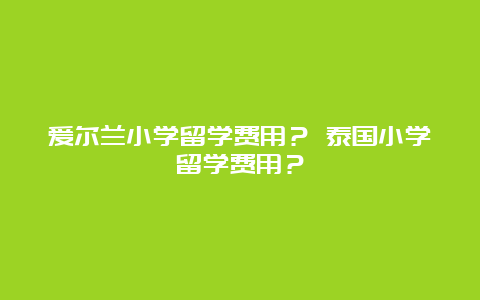 爱尔兰小学留学费用？ 泰国小学留学费用？