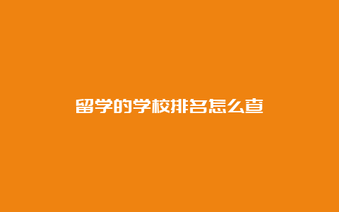 留学的学校排名怎么查