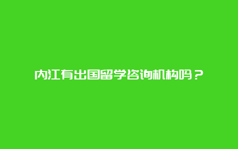 内江有出国留学咨询机构吗？