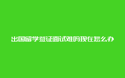 出国留学签证面试难吗现在怎么办