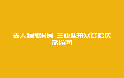 去天涯闹洞房 三亚迎来众多婚庆旅游团