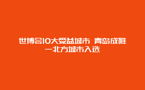 世博会10大受益城市 青岛成唯一北方城市入选