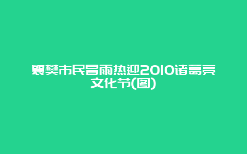 襄樊市民冒雨热迎2010诸葛亮文化节(图)