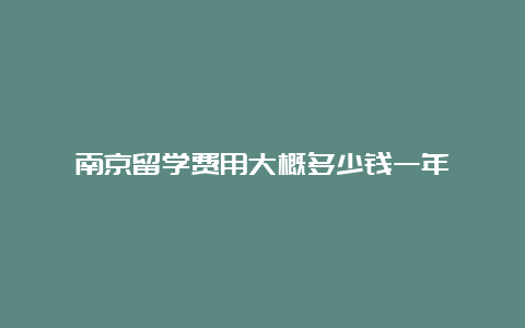 南京留学费用大概多少钱一年