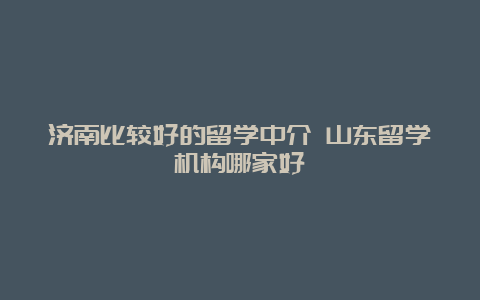 济南比较好的留学中介 山东留学机构哪家好