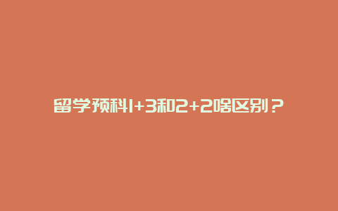 留学预科1+3和2+2啥区别？