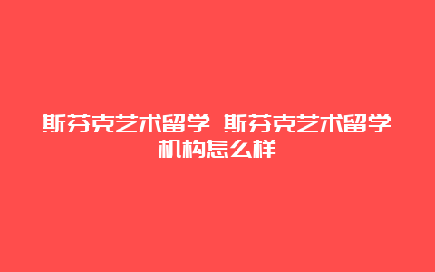 斯芬克艺术留学 斯芬克艺术留学机构怎么样