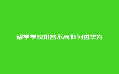 留学学校排名不高如何进华为