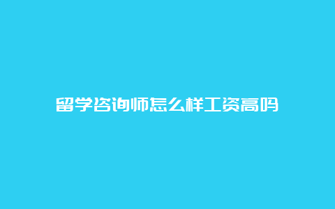 留学咨询师怎么样工资高吗