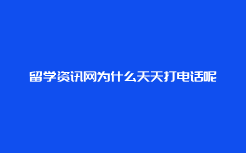 留学资讯网为什么天天打电话呢