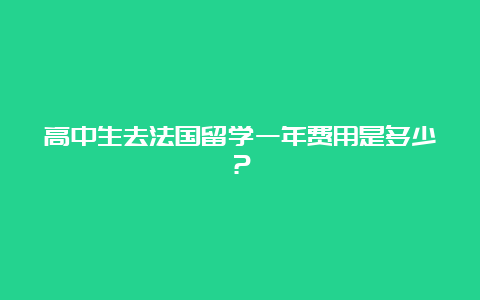 高中生去法国留学一年费用是多少？