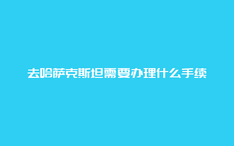 去哈萨克斯坦需要办理什么手续