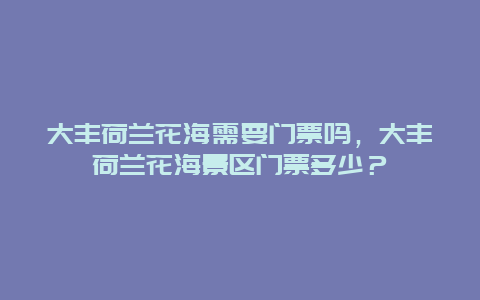 大丰荷兰花海需要门票吗，大丰荷兰花海景区门票多少？