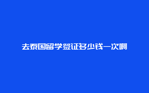 去泰国留学签证多少钱一次啊