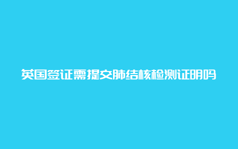 英国签证需提交肺结核检测证明吗