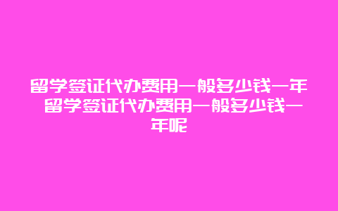 留学签证代办费用一般多少钱一年 留学签证代办费用一般多少钱一年呢