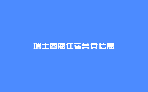 瑞士图恩住宿美食信息