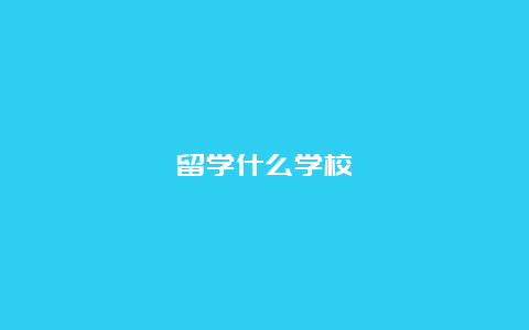 留学什么学校