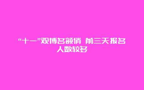 “十一”观博名额俏 前三天报名人数较多