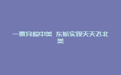 一票穿梭中美 东航实现天天飞北美