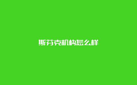 斯芬克机构怎么样