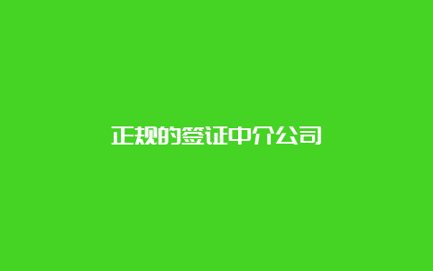 正规的签证中介公司