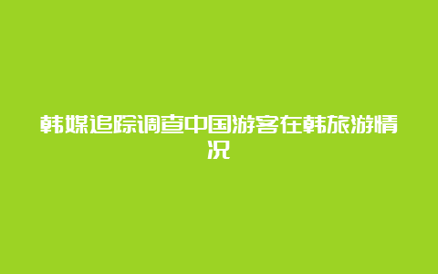 韩媒追踪调查中国游客在韩旅游情况