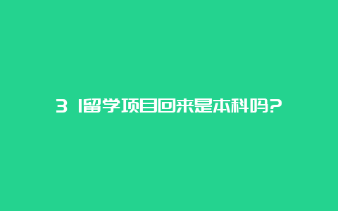 3 1留学项目回来是本科吗?