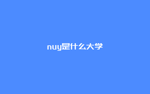 nuy是什么大学