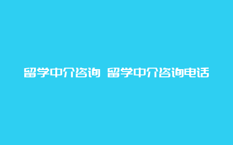 留学中介咨询 留学中介咨询电话