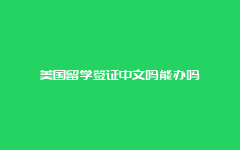 美国留学签证中文吗能办吗