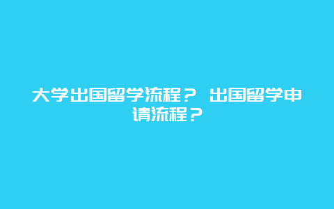 大学出国留学流程？ 出国留学申请流程？