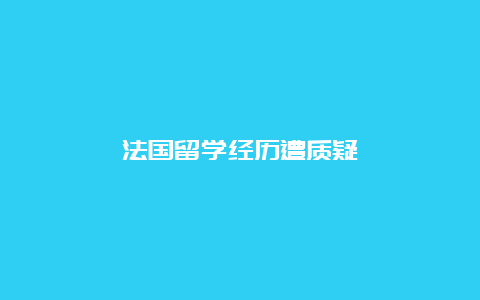 法国留学经历遭质疑