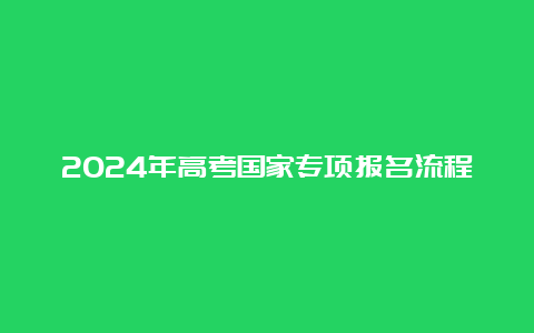 2024年高考国家专项报名流程