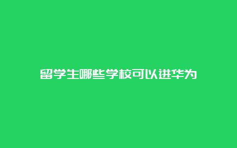 留学生哪些学校可以进华为