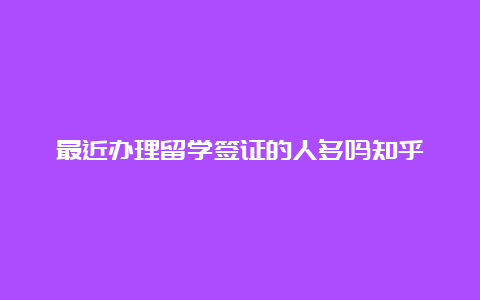 最近办理留学签证的人多吗知乎