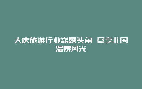 大庆旅游行业崭露头角 尽享北国温泉风光